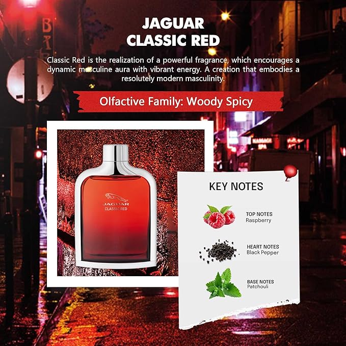 Jaguar Classic Red by Jaguar Eau De Toilette Spray 3.4 oz for Men